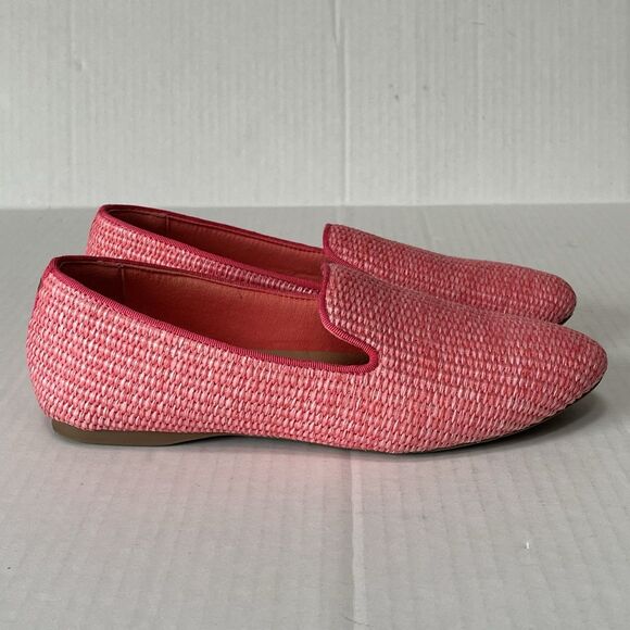 Birdies Womens The Starling Pink Lipstick Raffia Slip On Cushioned Flats Sz 9.5 - Picture 2 of 13
